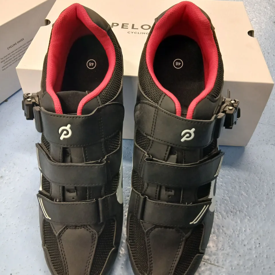 PELOTON CYCLING SHOES – BLACK WITH PINK INTERIOR SIZE 48
