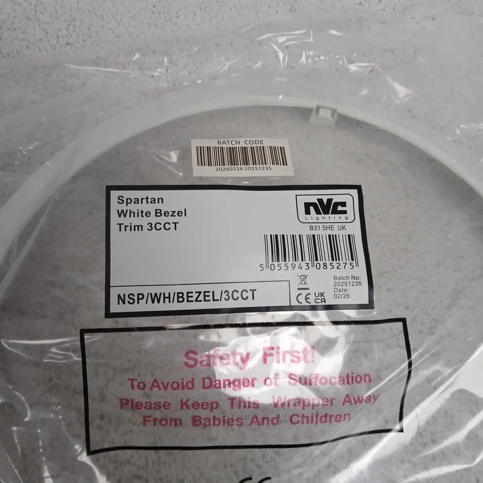10X NVC LIGHTING SPARTAN WHITE BEZEL TRIM 3CCT – NEW IN PACKAGING