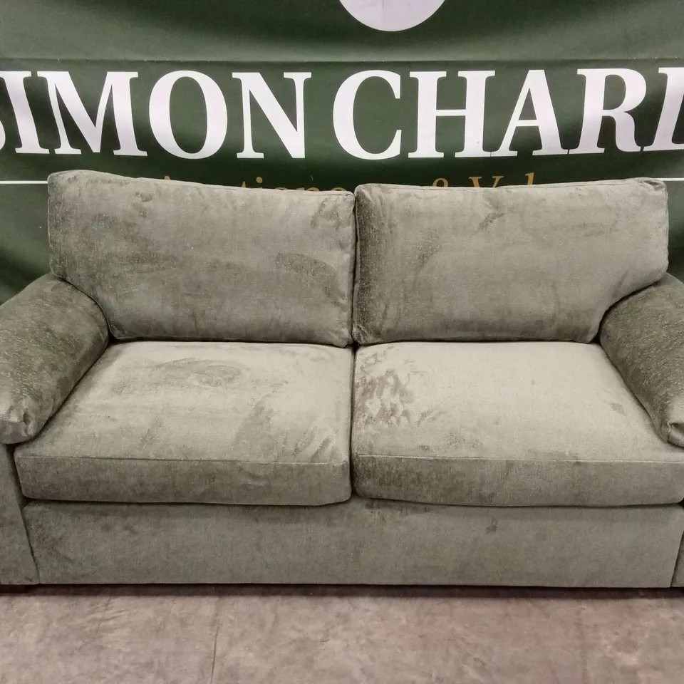 SALERNO STANDARD BACK 3 SEATER FABRIC SOFA - GREEN RRP £599