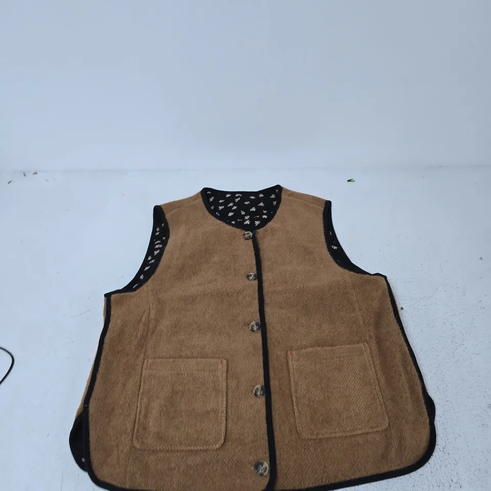 WHITE STUFF EMMA REVERSIBLE GILET – UK 14, BLACK MULTI