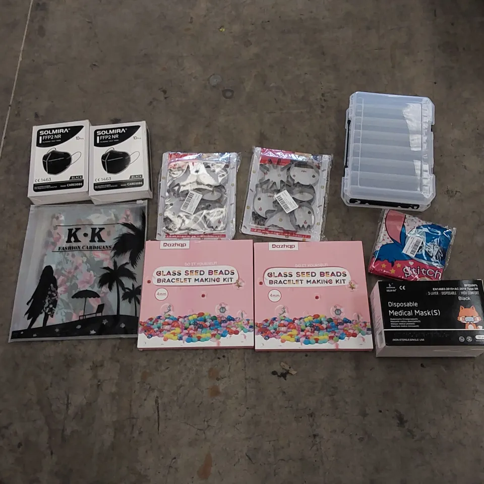 PALLET OF ASSORTED HOUSEHOLD ITEMS AND CONSUMER PRODUCTS. INCLUDES FACE MASKS, CRAFT ITEMS, COOKIE CUTTERS ETC  