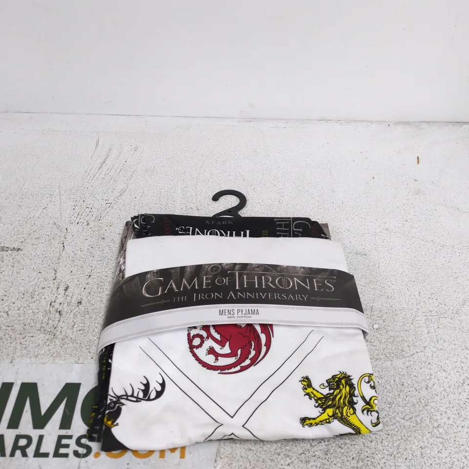 MEN'S GAME OF THRONES PYJAMAS – LARGE (100% COTTON) THE IRON ANNIVERSARY 