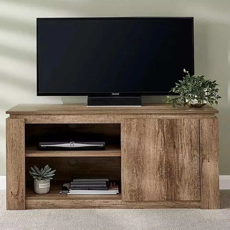 BOXED CANYON COMPACT TV UNIT IN OAK - COLLECTION ONLY