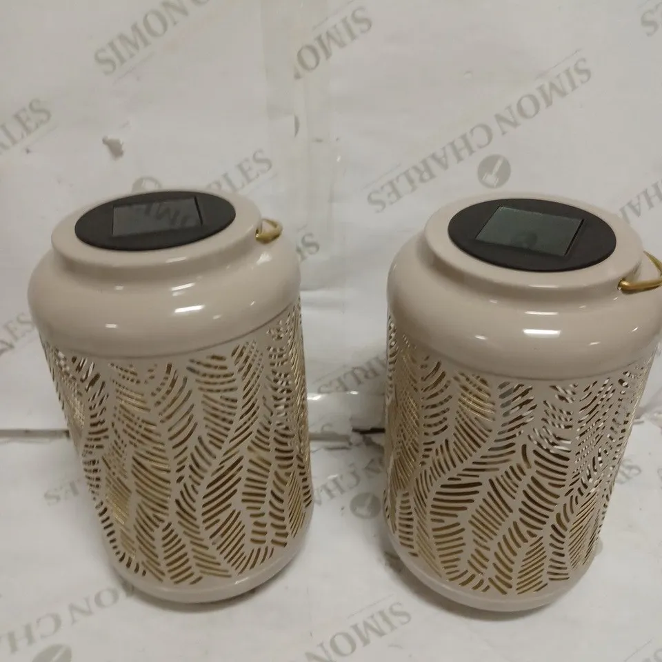 GARDEN REFLECTIONS SET OF 2 PATTERNED SOLAR LANTERNS