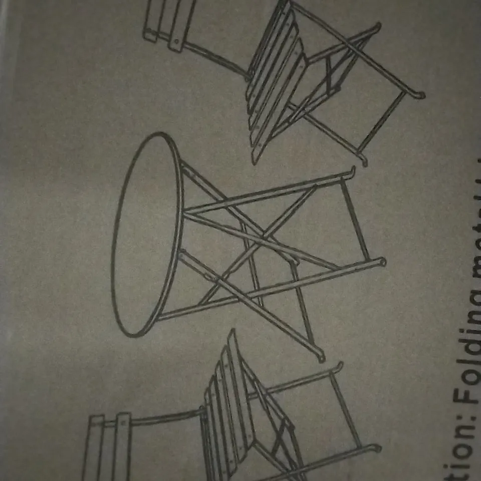 BOXED FOLDING METAL PATIO BISTRO SET IN DARK GREY 