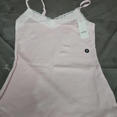 HOLLISTER PINK LACE-TRIM CAMISOLE TOP – WOMEN'S UK SIZE M