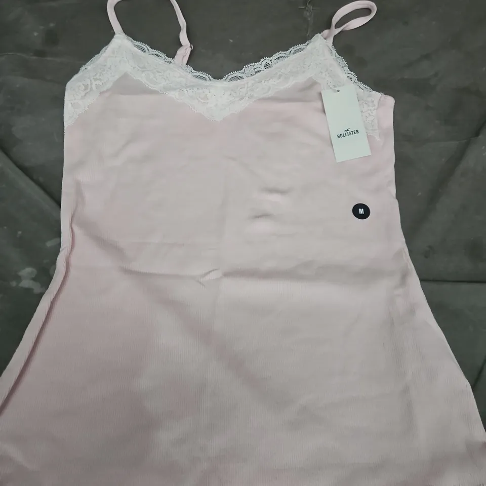 HOLLISTER PINK LACE-TRIM CAMISOLE TOP – WOMEN'S UK SIZE M