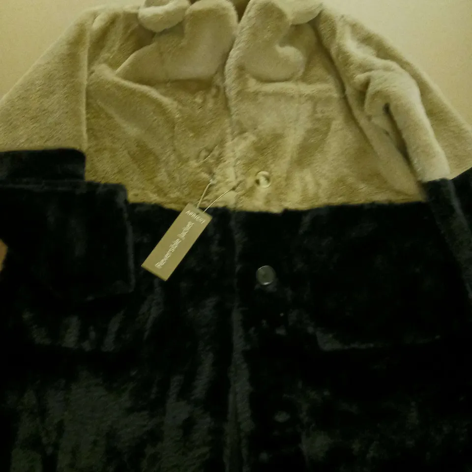 APRICOT LADIES REVERSIBLE COAT BLACK/BEIGE SIZE 12