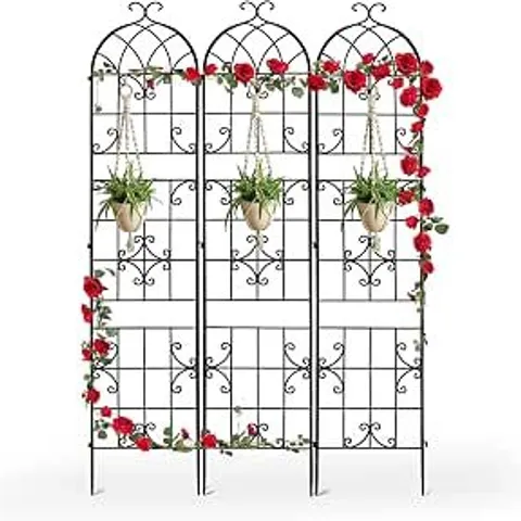 BOXED UNHO 3 PACK GARDEN TRELLIS PANELS FOR CLIMBING PLANTS, 220CM