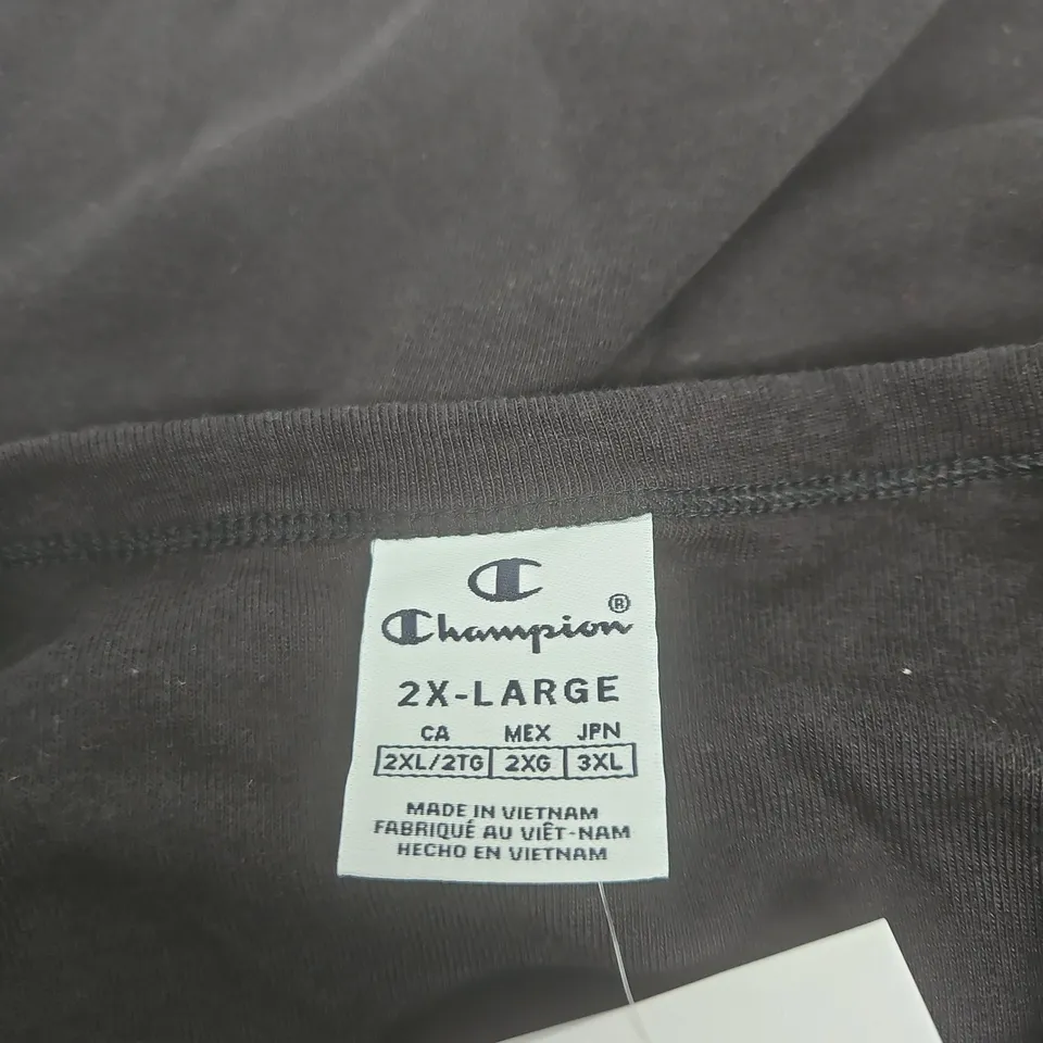 CHAMPION BLACK T-SHIRT DRESS, (US 2XL) – LOGO ON CHEST