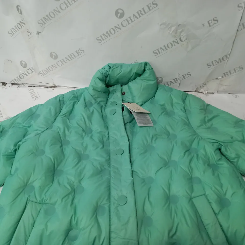 MASAI COPENHAGEN TUVA QUILTED COAT STRAIGHT LOOSE JADE GREEN SMALL
