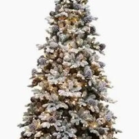 BOXED SANTA'S BEST 16 FUNCTION PRE-LIT DEWDROP CHRISTMAS TREE SNOW KISS 7FT - COLLECTION ONLY