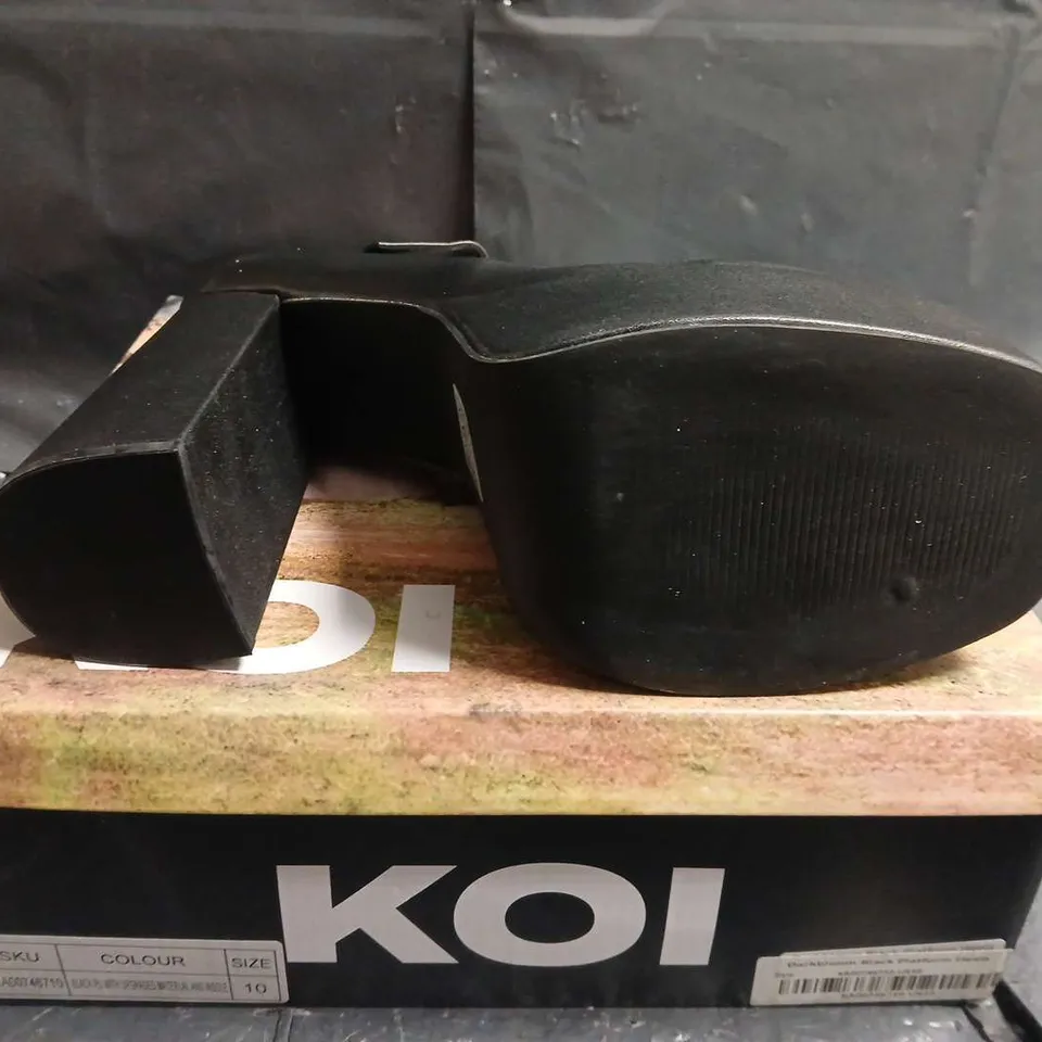 KOI PLATFORM MARY JANE HEELS, BLACK, UK SIZE 10