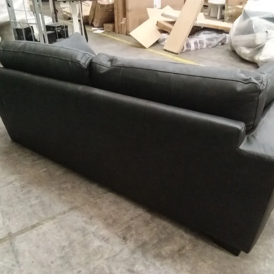 ARDEN ITALIAN LEATHER 3 SEATER SOFA - BLACK RRP £1399