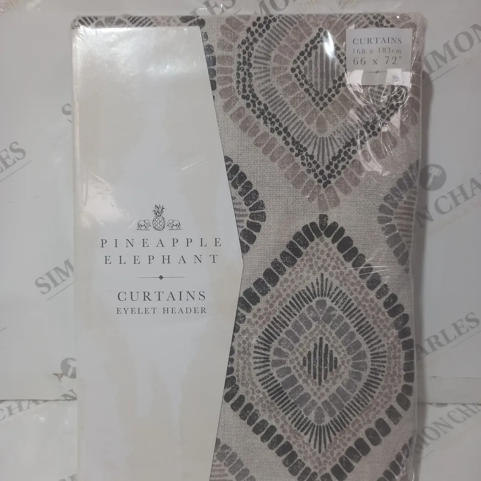 PINEAPPLE ELEPHANT ZIRI CURTAINS IN NATURAL