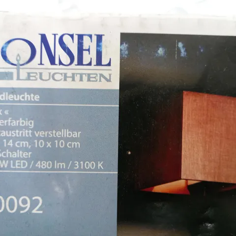 BOXED FISCHER AND HONSEL GMBH BOX 2 LIGHT WALL SCONCE BROWN
