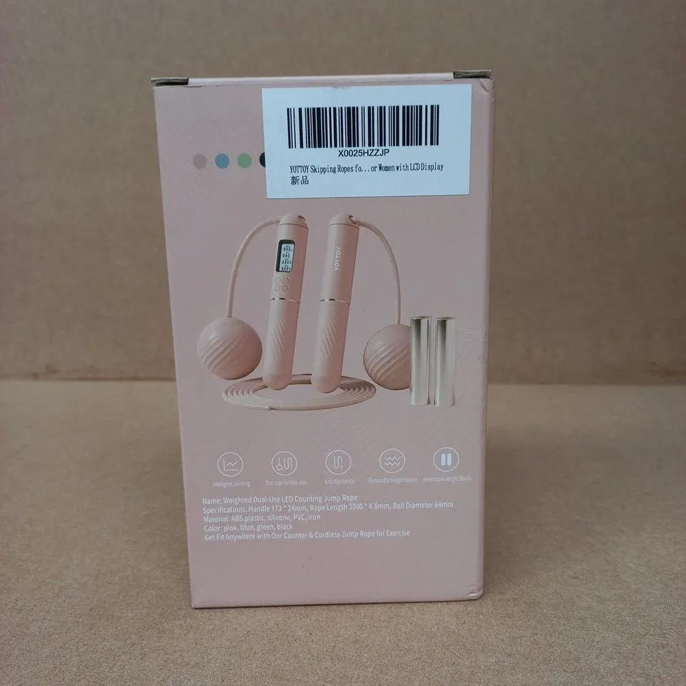 YOTTOY Weighted LED Skipping Rope – Indoor & Outdoor (Pink Boxed)