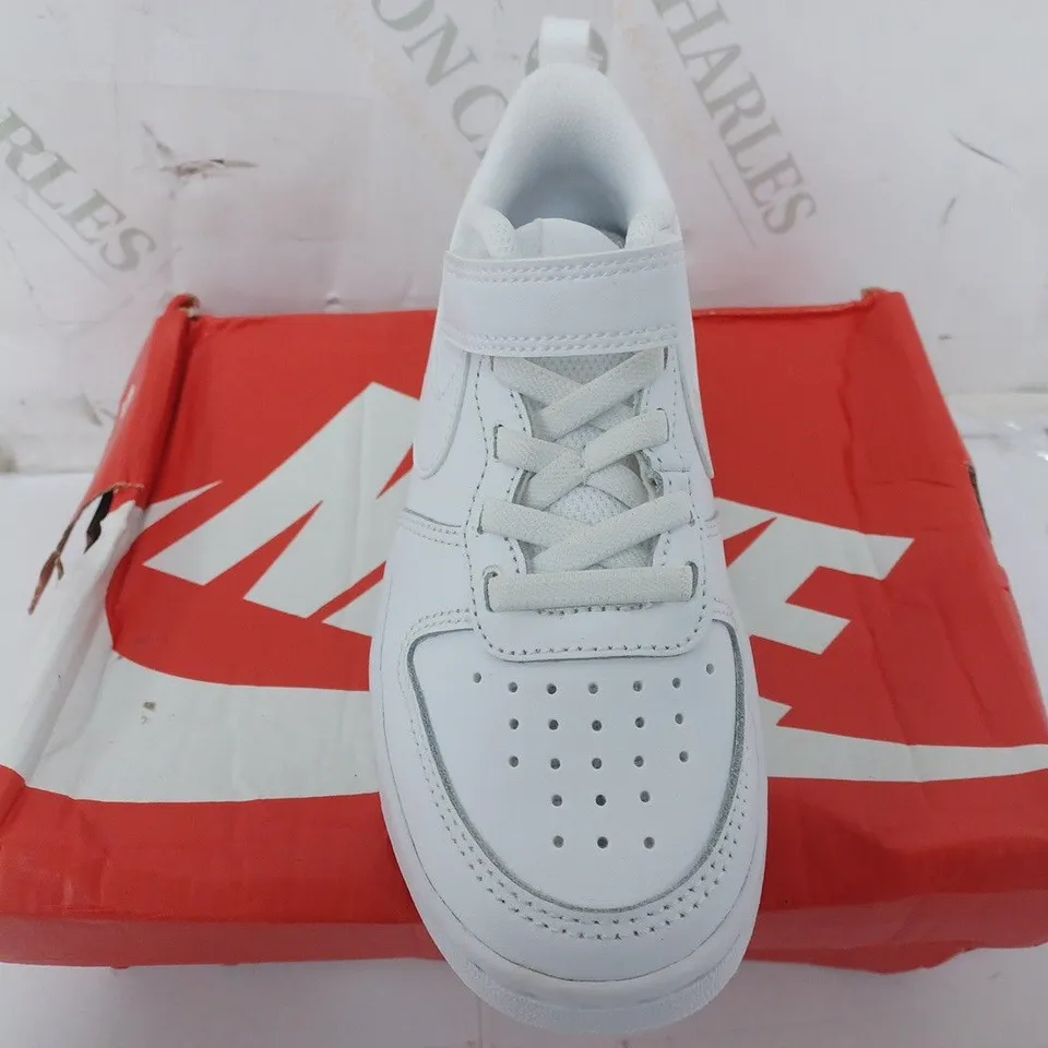 BOXED PAIR OF NIKE COURT BOROUGH LOW 2 SHOES IN WHITE - KIDS 12.5