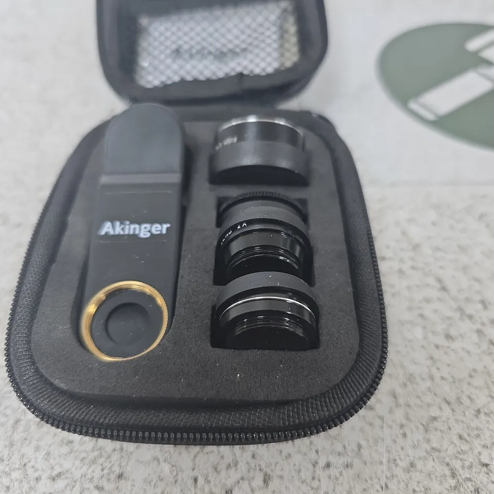 AKINGER SMARTPHONE CAMERA LENS KIT – WIDE ANGLE & MACRO LENSES IN CASE