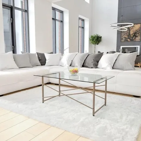 BOXED FLASH FURNITURE MAR VISTA CLEAR GLASS MODERN COFFEE TABLE (1 BOX)