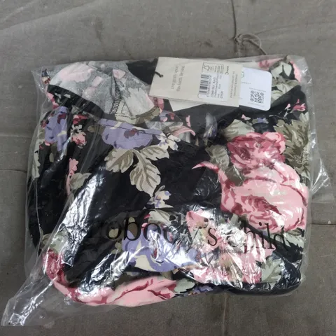 BAGGED NOBODYS CHILD ELLA MIDI DRESS IN BLACK FLORAL - UK 6
