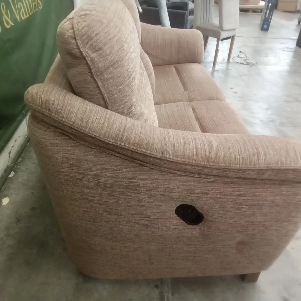 DESIGNER G PLAN MADE JACKSON 3 SEATER MANUAL RECLINER DBL SOFA - VICTORIA GINGER FABRIC 