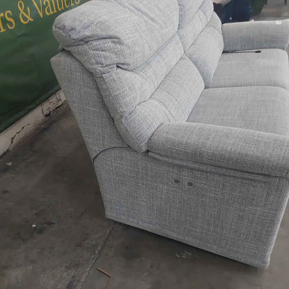 QUALITY BRITISH DESIGNER G PLAN MALVERN POWER RECLINING THREE SEATER SOFA BEACH DUCK EGG FABRIC