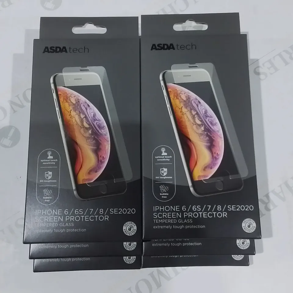 LOT OF 19 6-PACK BOXES OF BRAND NEW IPHONE 6/6S/7/8/SE2020 SCREEN PROTECTORS - TOTAL 114 PIECES