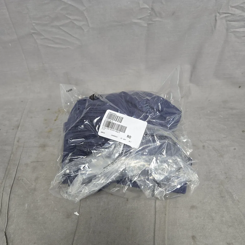 RUTH LANGSFORD PULL ON CROPPED LINEN BLEND TROUSERS PETITE BLUE SIZE 18