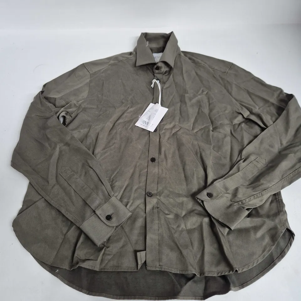 WNU THE CLASSIC TENCEL SHIRT IN KHAKI - UK 14