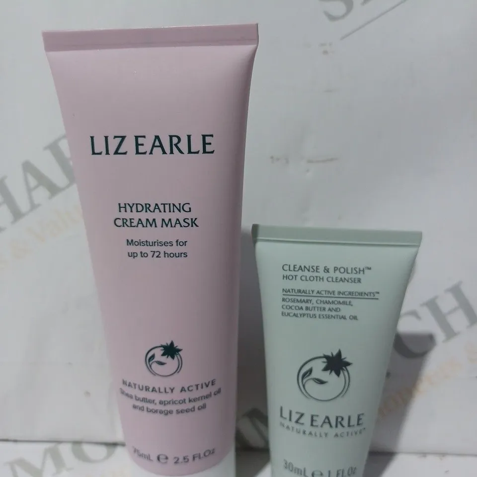 LIZ EARLE HYDRATING CREAM MASK, AND CLEANSE & POLISH HOT CLOTH CLEANSER SET