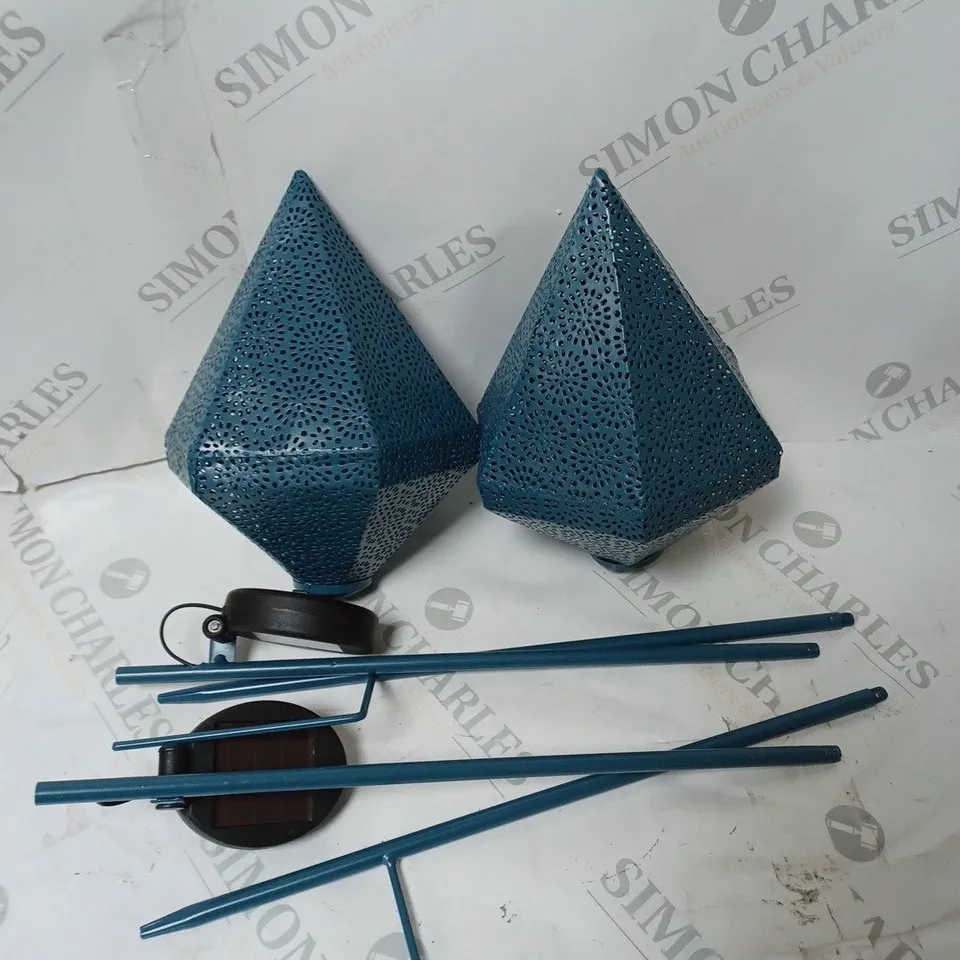 LUXFORM MARRAKESH SOLAR SET OF 2 STAKE LIGHTS -- MIDNIGHT COLOUR