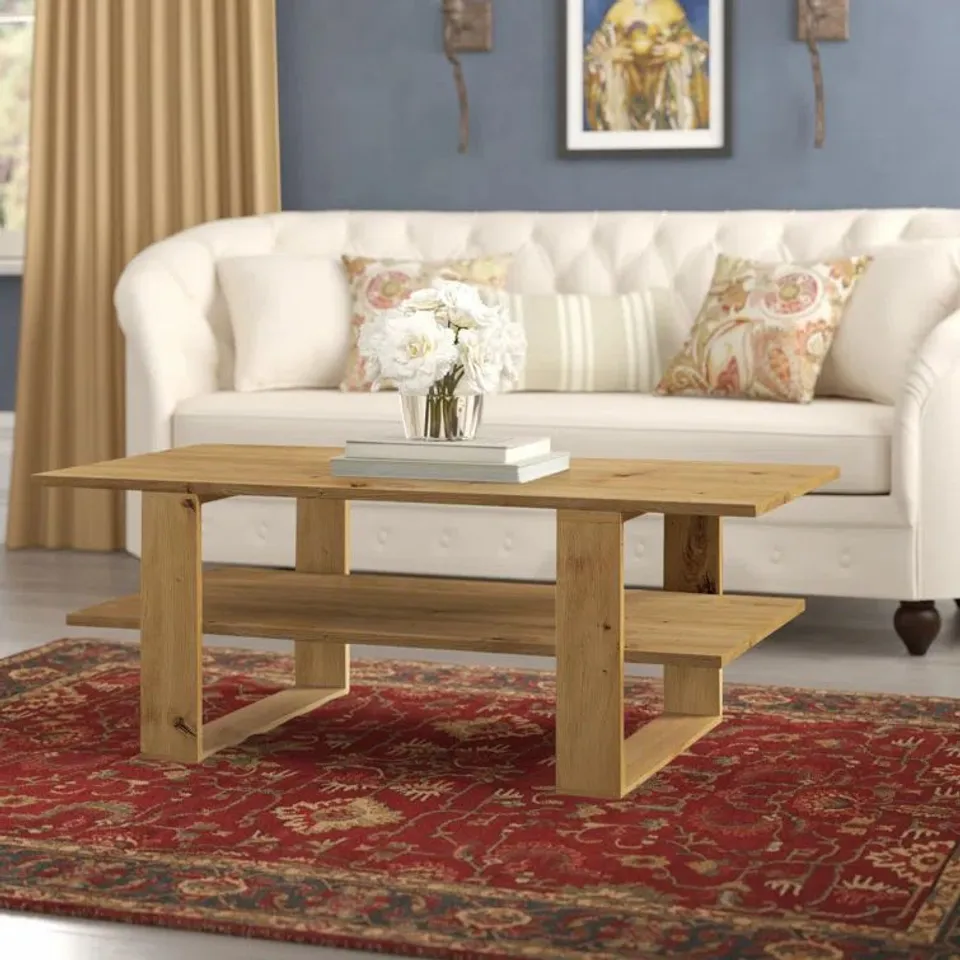 BOXED SLED COFFEE TABLE ARTISAN OAK 