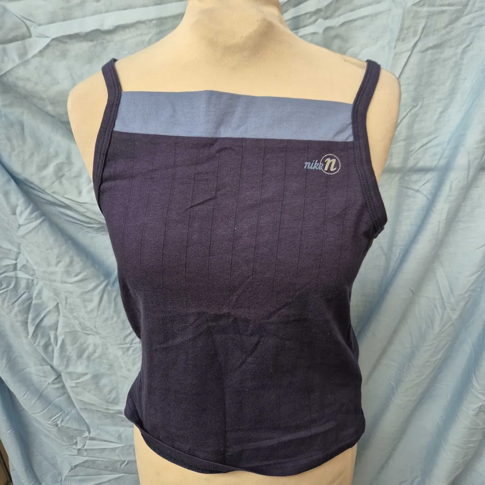 NIKE WOMEN'S TANK TOP – NAVY WITH LIGHT BLUE PANEL – SIZE L