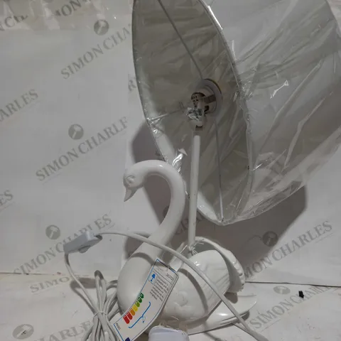 DESIGNER SWAN THEME DESK LAMP WITH SHADE IN WHITE
