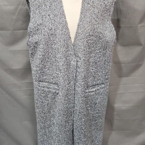 ZARA WOMEN’S WOOL BOUCLÉ SLEEVELESS VEST/CARDIGAN – SIZE M 
