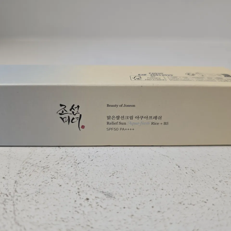 BEAUTY OF JOSEON RELIEF SUN RICE + B5 SPF50 SUNSCREEN