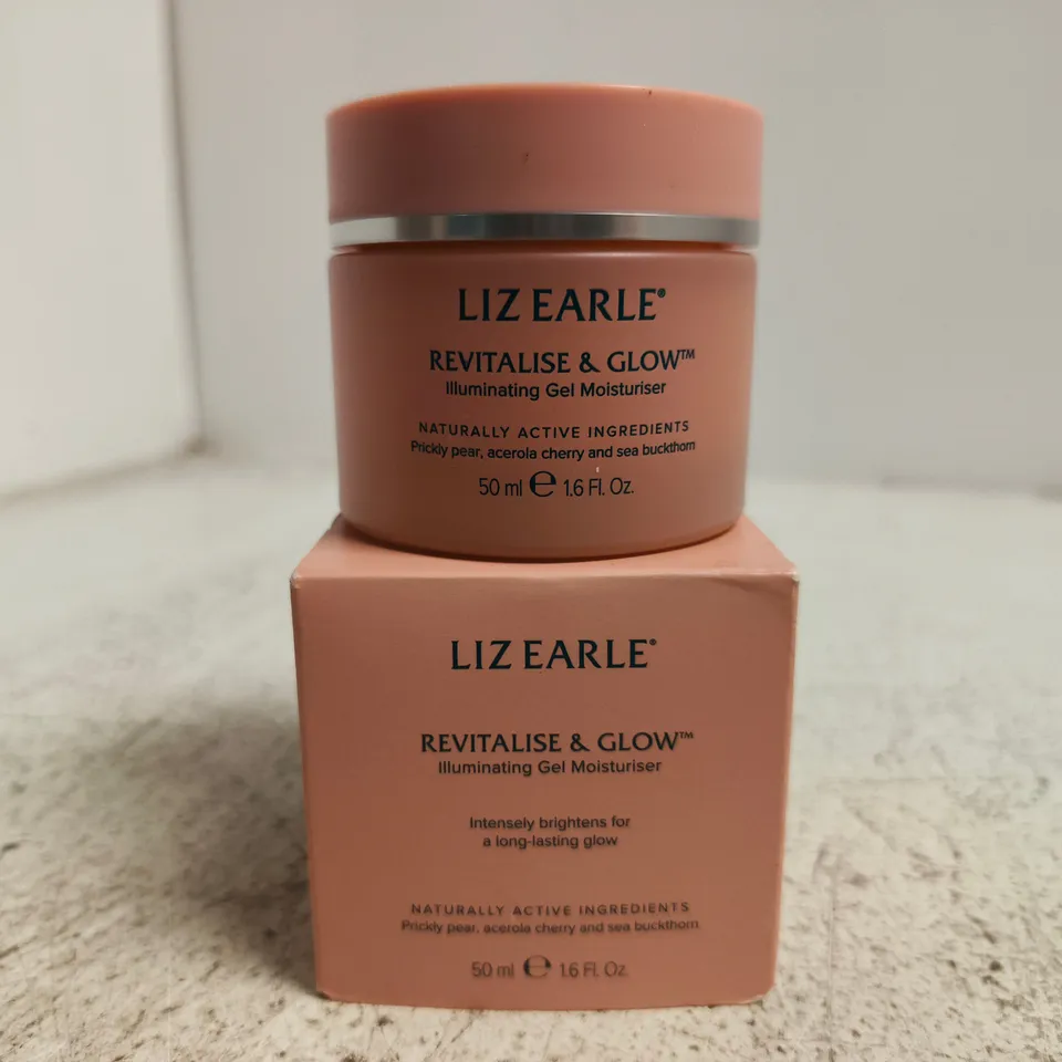 BOXED LIZ EARLE REVITALISE AND GLOW ILLUMINATING GEL MOISTURISER 50ML