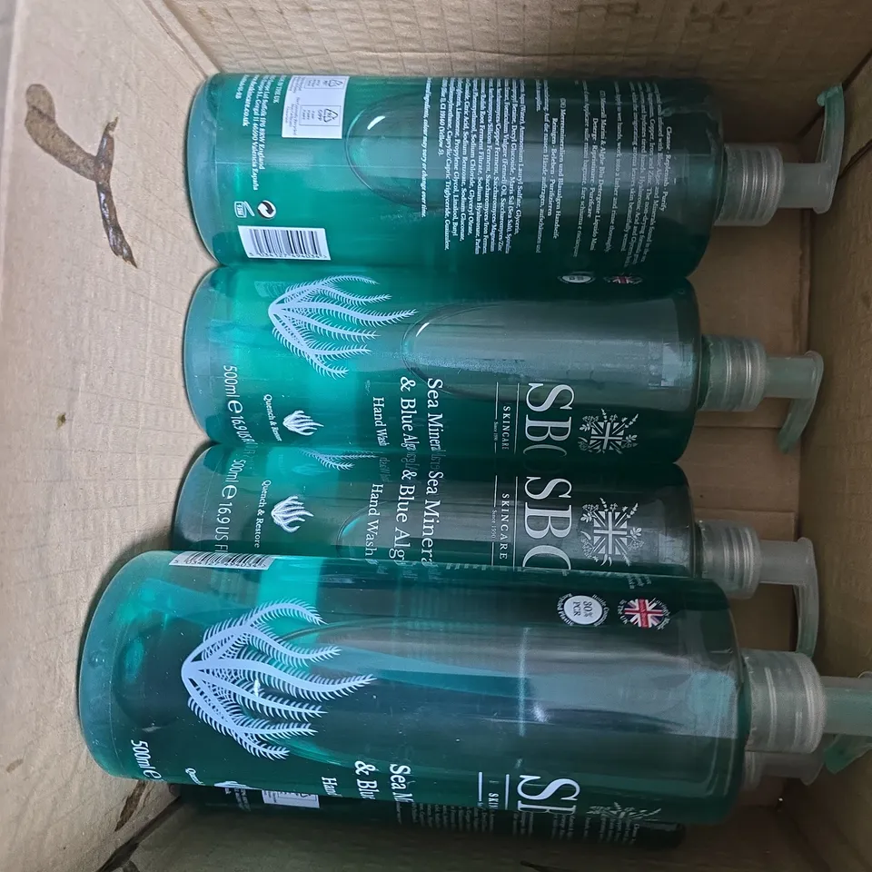 6 X SBC SEA MINERALS & BLUE ALGAE HAND WASH BOTTLES 