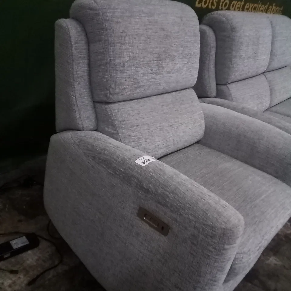 DESIGNER G PLAN MADE HAMILTON FARROW ICE 2 SEATER SOFA AND ELECTRIC RECLINING ARMCHAIR