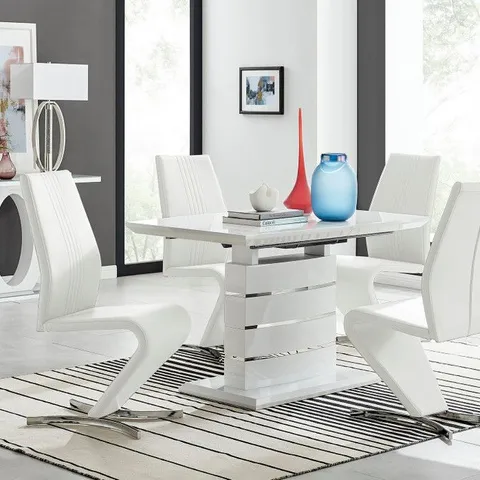 BOXED RENATO 120CM HIGH GLOSS EXTENDING DINING TABLE (3 BOXES)