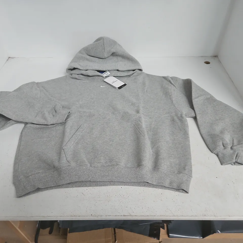 NIKE STUDIO FLEECE WOMENS GREY HOODIE IN OVERSIZED FIT - L / G