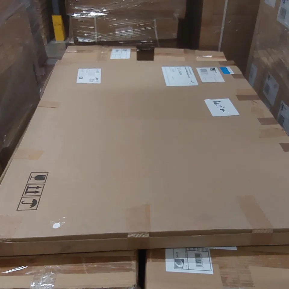 PALLET CONTAINING A LARGE QUANTITY OF ASSORTED BRAND NEW BATHROOM FURNITURE ITEMS INCLUDING: CALYPSO SAVENA TALL WALL UNITS, CALYPSO LED MIRROR