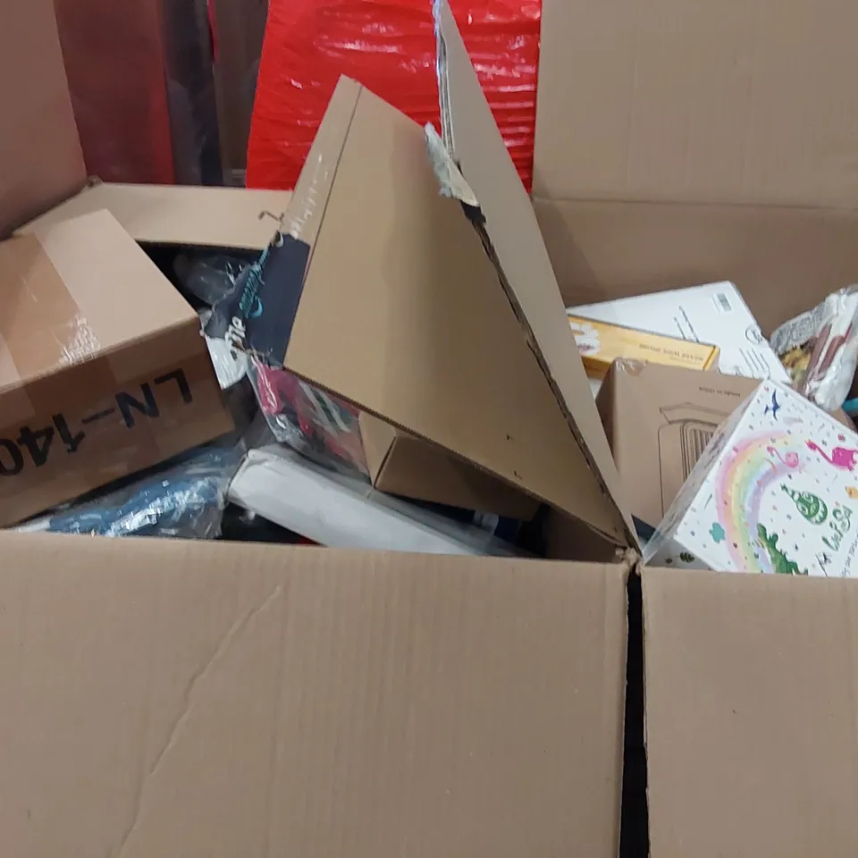 PALLET OF  ASSORTED ITEMS INCLUDING: FLEECE BLANKET, ACTION FIGURES, FAN HEATER, STOOL, UNDERWEAR, PHONE AND SMART WATCH CASE, SCREWDRIVER SET, GARDENING GLOVES PHONE CAR MOUNT
