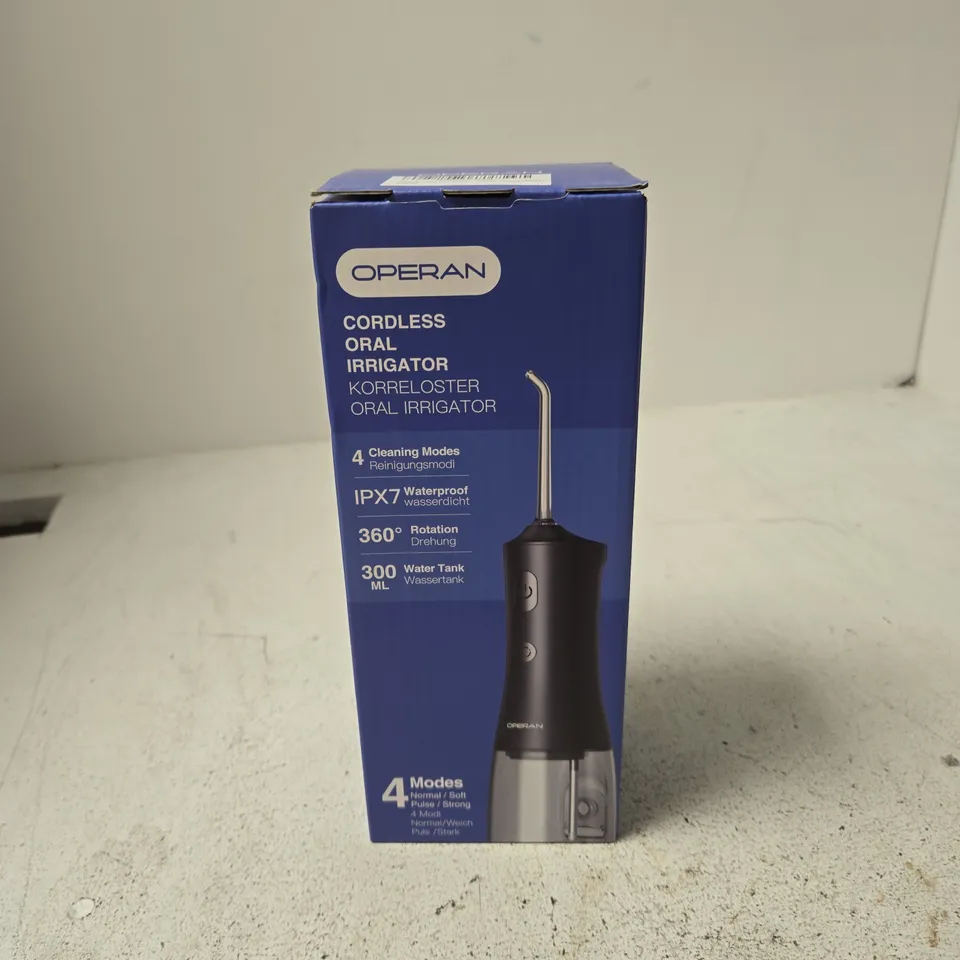 OPERAN CORDLESS ORAL IRRIGATOR - 4 MODES, 300ML TANK, IPX7 WATERPROOF