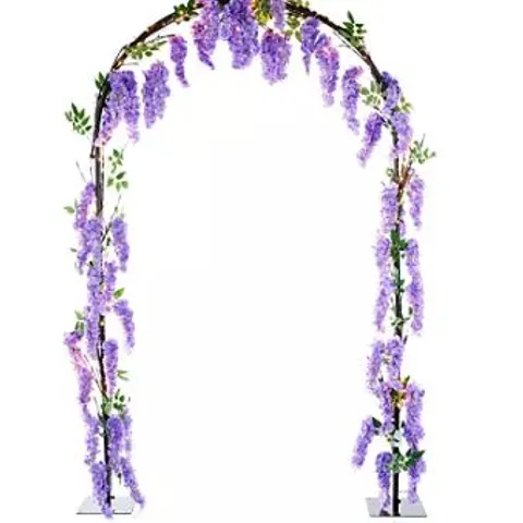 GARDEN REFLECTIONS PRE-LIT FAUX WISTERIA ARCH PURPLE