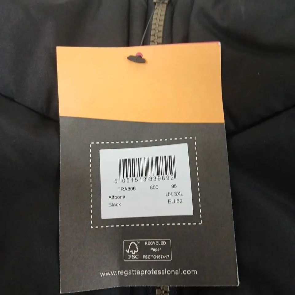 REGATTA PROFESSIONAL ALTONA PADDED VEST – BLACK, UK 3XL (EU 62)