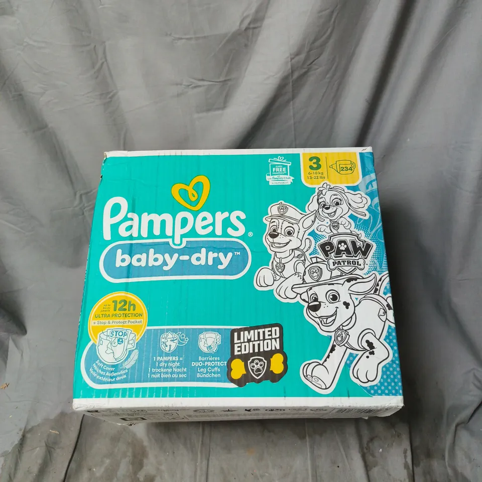 PAMPERS BABY-DRY NAPPIES – LIMITED EDITION PAW PATROL BOX, SIZE 3 (6–10 KG) 234 IN BOX