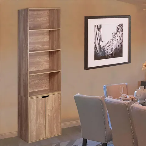 BOXED YVETTE BOOKCASE - OAK COLOUR (1 BOX)