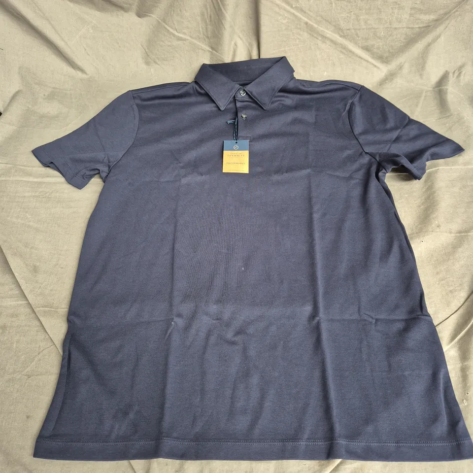 CHARLES TYRWHITT PERFORMANCE SHORT SLEEVE POLO JERSEY IN NAVY BLUE SIZE M